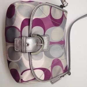 Coach sateen soho buckle flap crossbody messenger